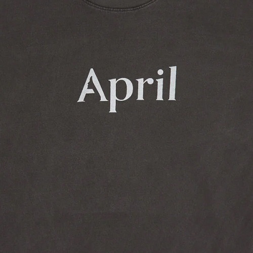 April Reflective Vintage Black Long Sleeve Shirt