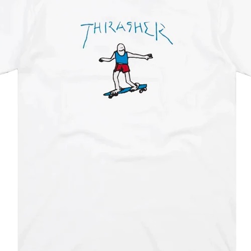 Thrasher Gonz Logo White Blue T-Shirt