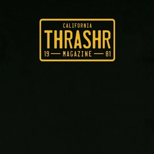 Thrasher License Plate Black T-Shirt [Size: S]