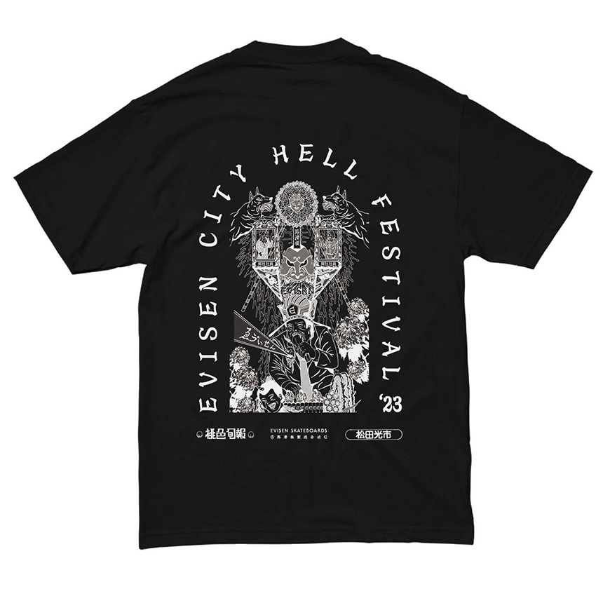 Evisen City Hell Festival Black T-Shirt