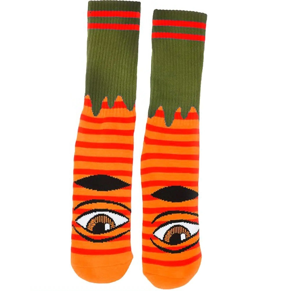 Toy Machine Sect Eye Stripe Orange Army Socks