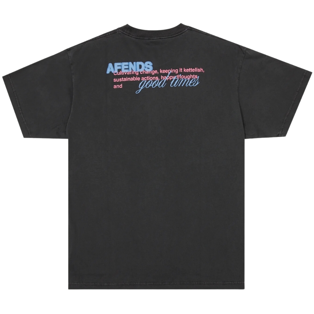 Afends Good Times Recycled Graphic Boxy Stone Black T-Shirt [Size: M]