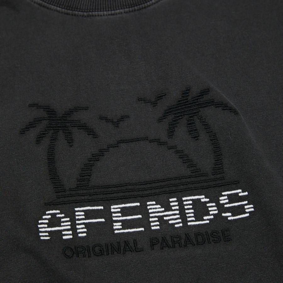 Afends Sunset Recycled Graphic Retro Stone Black T-Shirt [Size: M]