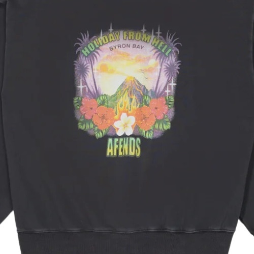 Afends Holiday Recycled Stone Black Crew Jumper [Size: M]