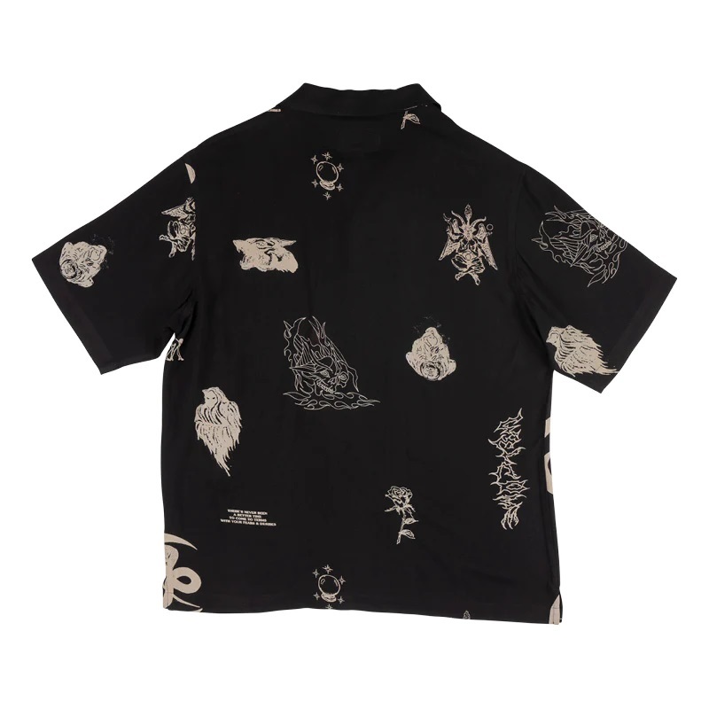 Welcome Skateboards Flash Rayon Black Button Up Shirt [Size: S]