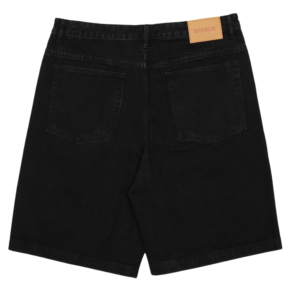 Afends Lil C Organic Denim Washed Black Baggy Shorts [Size: 30]