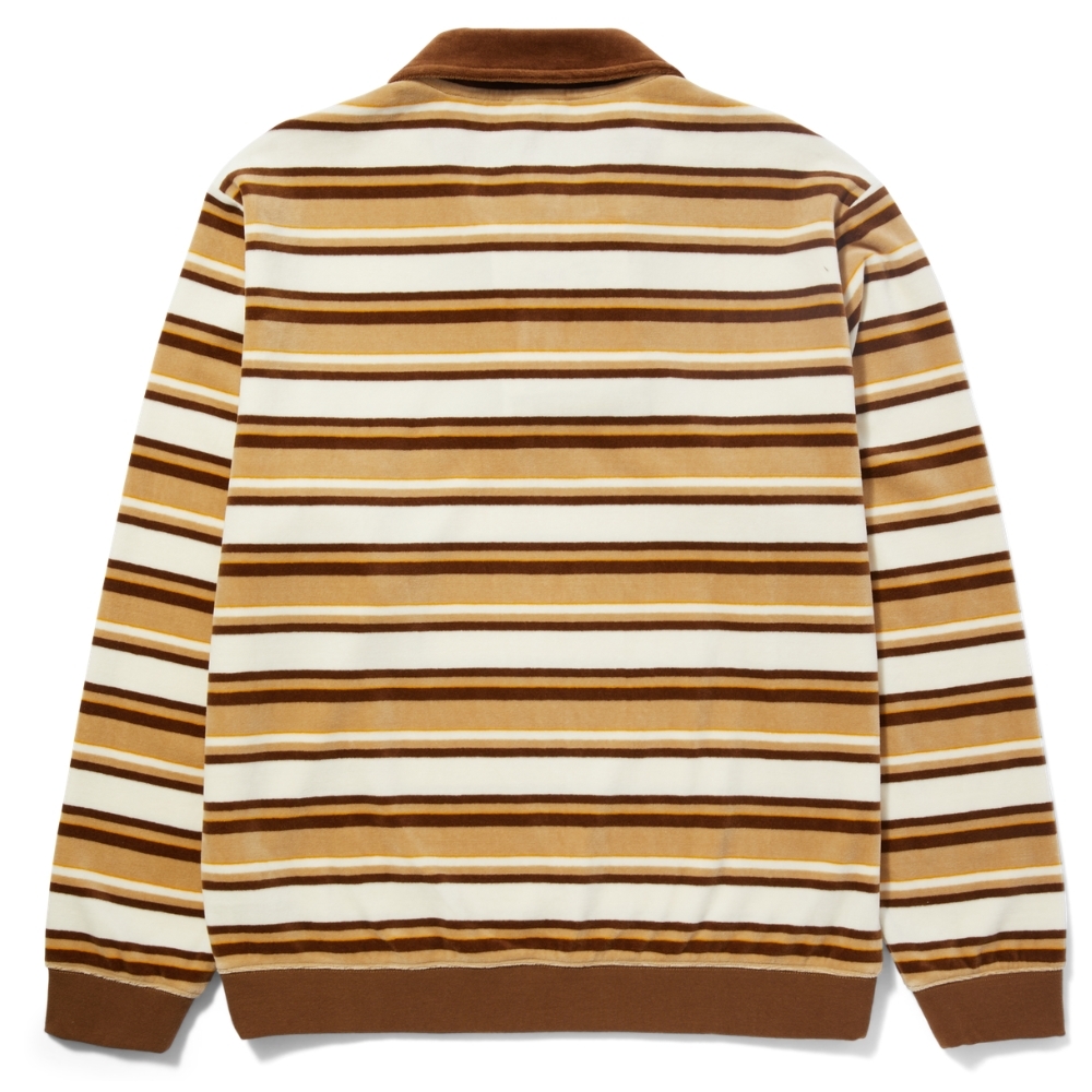 HUF Kramer Velour Oatmeal Long Sleeve Shirt [Size: S]