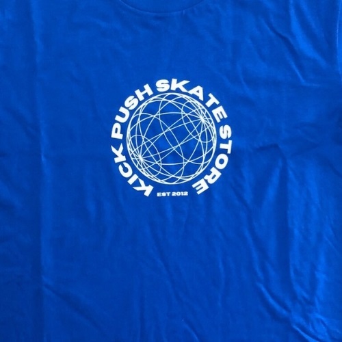Kick Push Skate Store Blue Mens T-Shirt