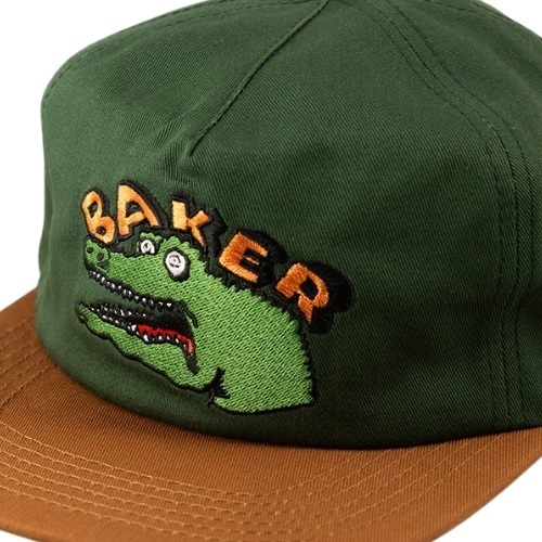 Baker Croc Pot Green Tan Snapback Hat
