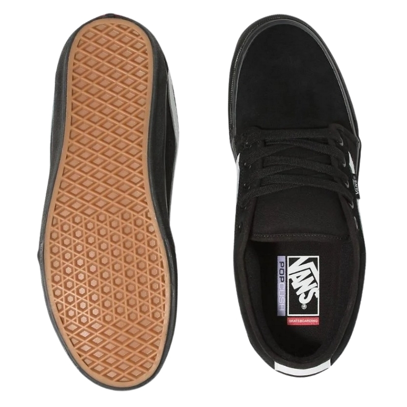 Vans Skate Chukka Sidestripe Low Black Black White Shoes