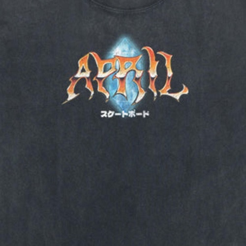 April Japanese Washed Black T-Shirt [Size: XXL]