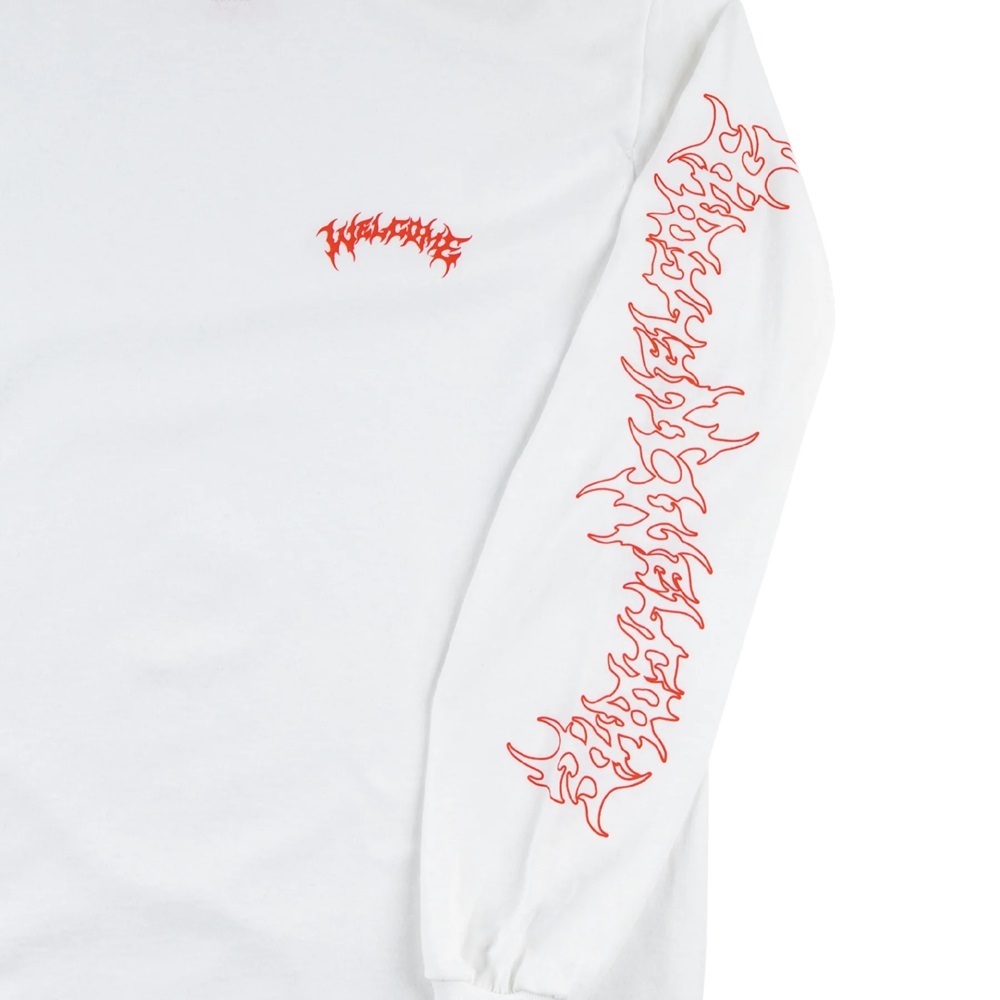 Welcome Skateboards Barb White Red Long Sleeve Shirt [Size: M]