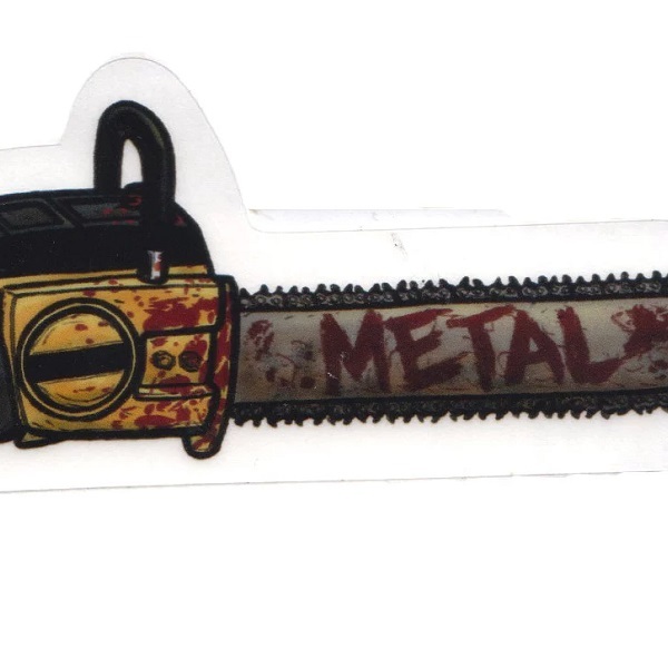 Metal Chainsaw Skateboard Sticker