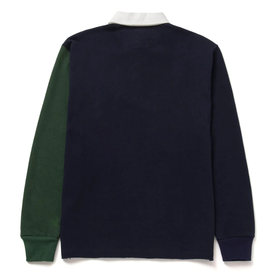 HUF Mixed Up Knit Polo Navy Long Sleeve Shirt [Size: S]