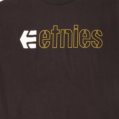 Etnies Ecorp Black White Yellow Kids T-Shirt [Size: XS]
