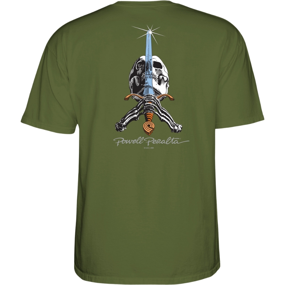 Powell Peralta Skull & Sword Military T-Shirt [Size: M]