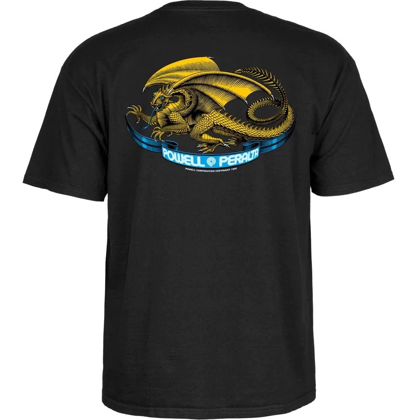 Powell Peralta Oval Dragon Black Youth T-Shirt [Size: M]