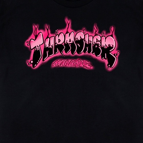 Thrasher Airbrush Black Pink Youth T-Shirt [Size: S]