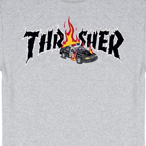 Thrasher Cop Car Grey Youth T-Shirt [Size: XS]