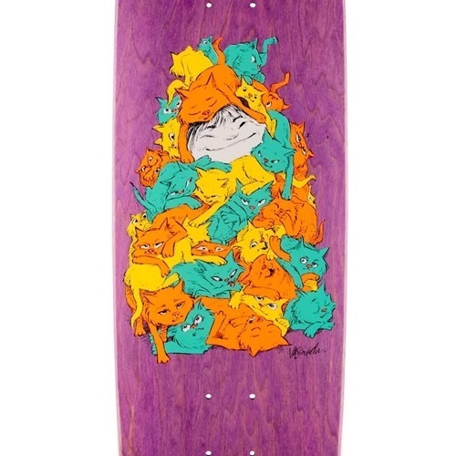 Welcome Purr Pile On Sphynx Purple 8.8 Skateboard Deck