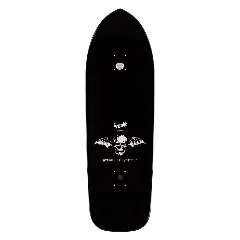 Welcome X Avenged Sevenfold Death Bat On Bullet 2 Black Gold Foil 10.5 Skateboard Deck