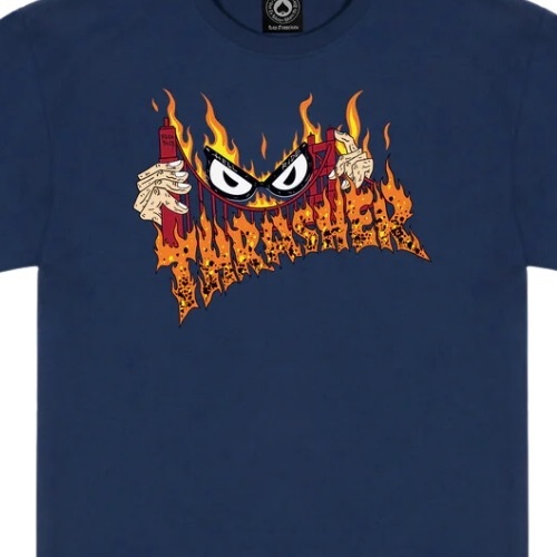 Thrasher Sucka Free Navy T-Shirt [Size: M]
