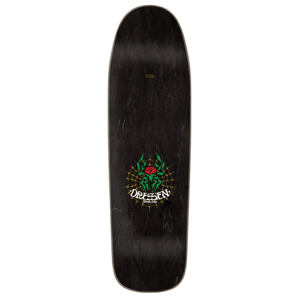 Santa Cruz Dressen Rose Cross Two Shaped 9.31 Skateboard Deck