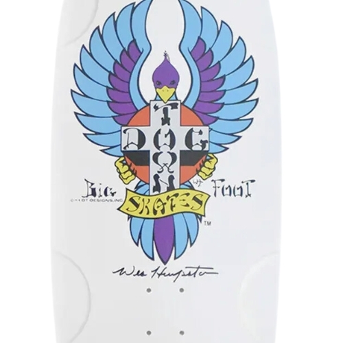 Dogtown Big Foot OG 70s Classic White Dip Blue 11.875 Skateboard Deck