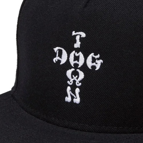 Dogtown Cross Letters Black Snapback Hat