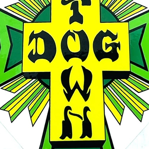 Dogtown Cross Logo 80s Green Sticker
