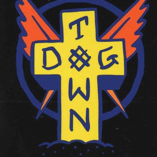 Dogtown Cross Logo Scratch Black Sticker