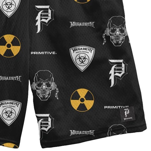 Primitive X Megadeth Nuclear Mesh Black Shorts [Size: M]