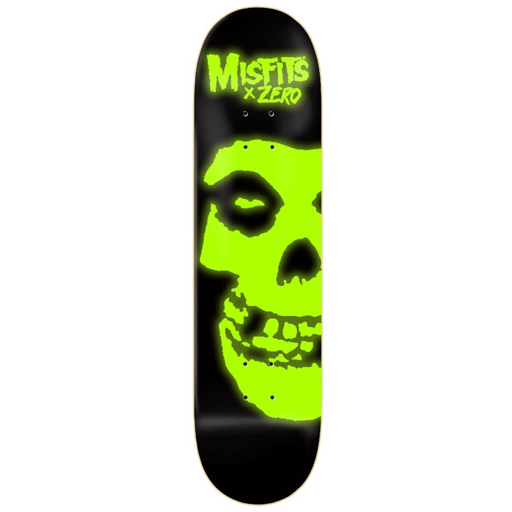 Zero Misfits Fiend Skull Glow In The Dark 8.25 Skateboard Deck