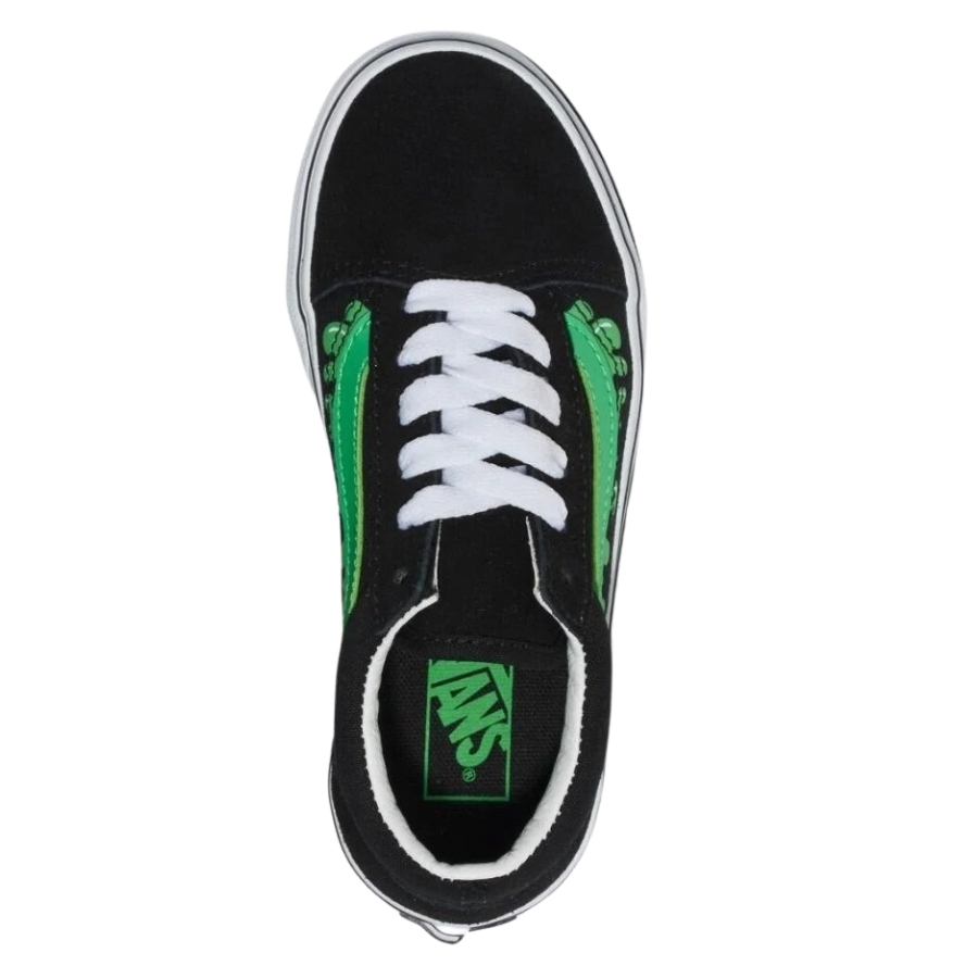 Vans Old Skool Glow Slime Black Green Kids Shoes [Size: 11C]