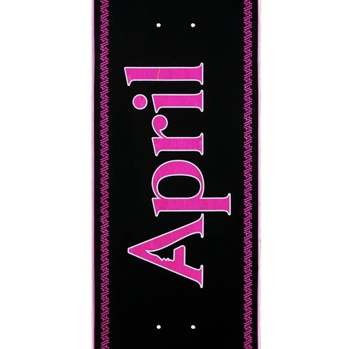 April OG Logo Helix Pink On Black 8.0 Skateboard Deck