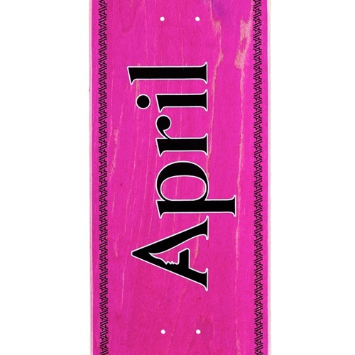 April OG Logo Helix Black On Pink 8.25 Skateboard Deck