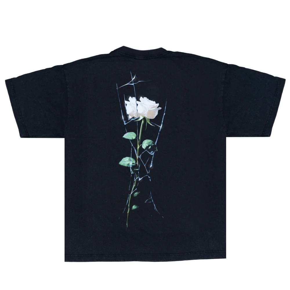 April Cracked Rose Vintage Black T-Shirt [Size: S]