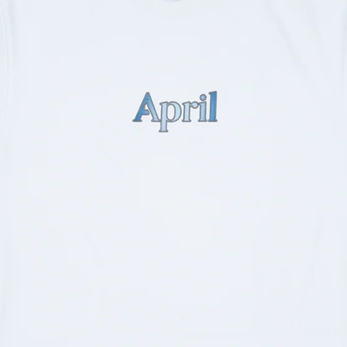 April Gradient Logo White T-Shirt [Size: M]