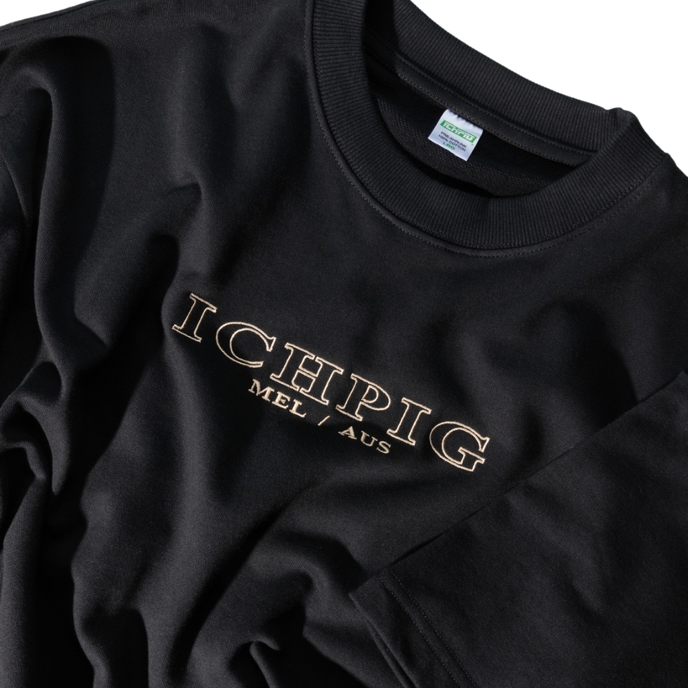Ichpig Heavyweight Embroidery Black T-Shirt