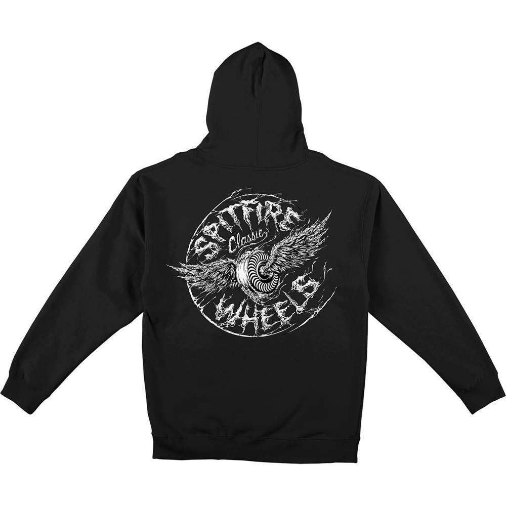 Spitfire Decay Flying Classic Black Hoodie [Size: S]