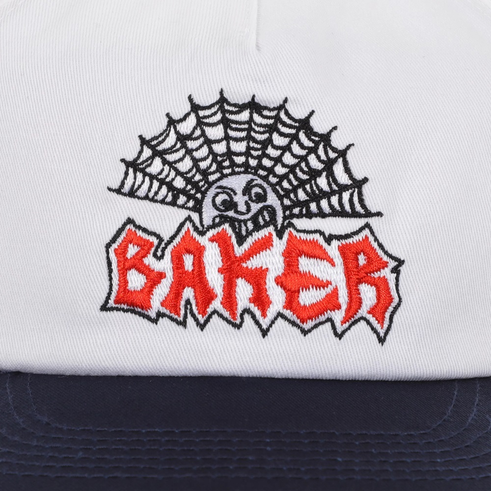 Baker Jollyman White Navy Snapback Hat