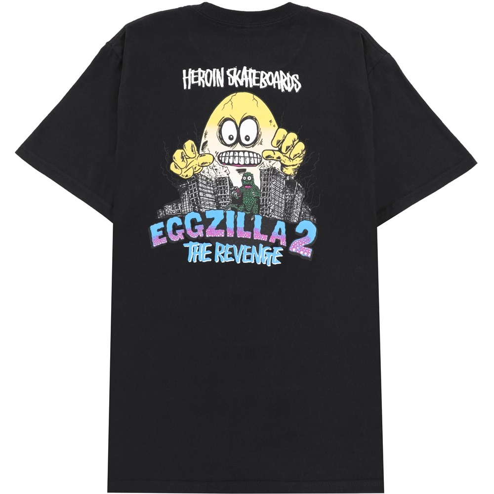 Heroin Eggzilla Black T-Shirt