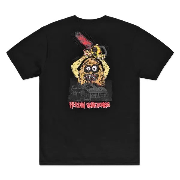 Heroin Teggxas Chainsaw Black T-Shirt