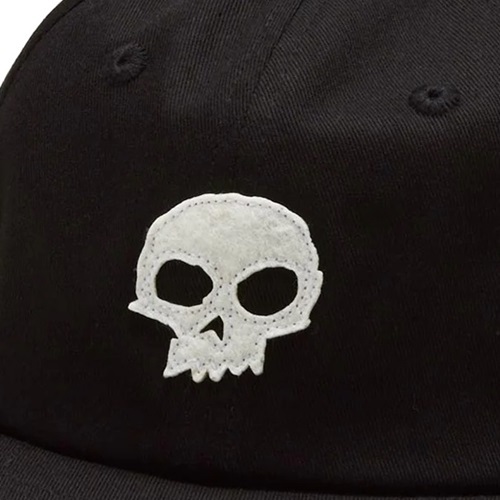 Zero Skull Applique Black White Hat