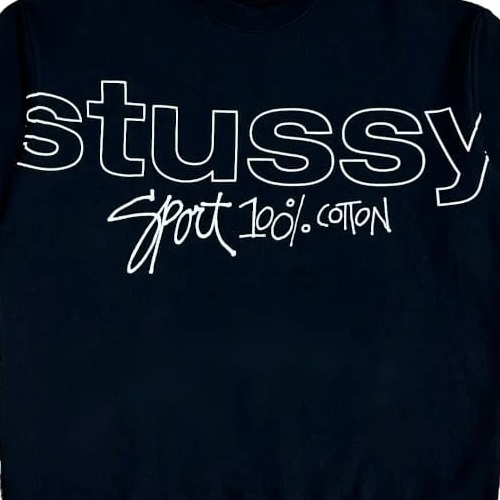 Stussy Sport 100 Fleece Pigment Black Crew Jumper [Size: M]