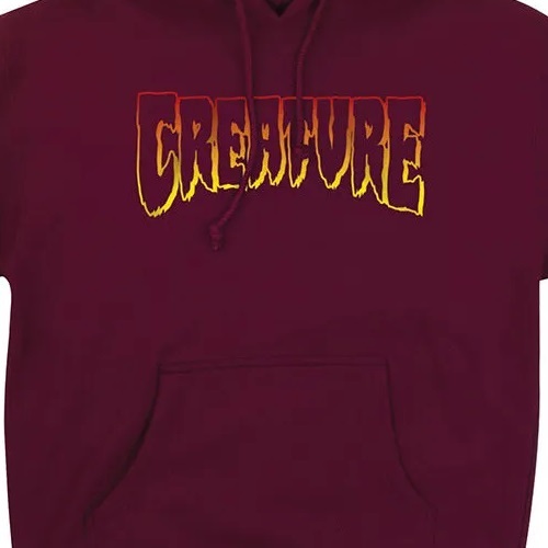 Creature Logo Outline Maroon Hoodie [Size: L]