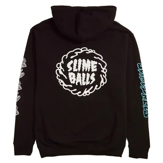Santa Cruz Slime Balls Mono Splat Black Hoodie [Size: L]