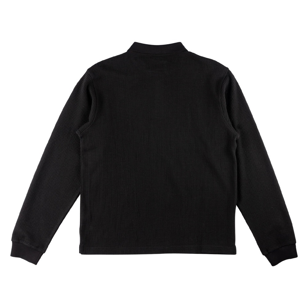 Welcome Skateboards Sharp Thermal Black Polo Long Sleeve Shirt [Size: M]