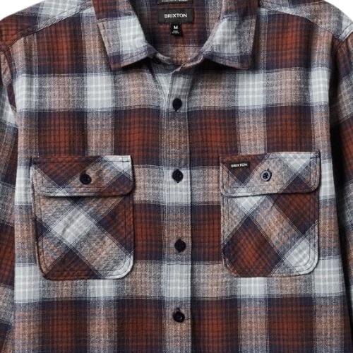 Brixton Bowery LW Ultra Flannel Washed Navy Dusty Blue Button Up Shirt [Size: M]