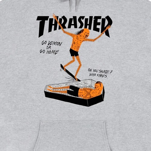 Thrasher Coffin Neckface Grey Hoodie [Size: S]